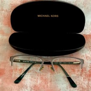 Michael Kors Eyeglasses MK743 033 Titanium Brown Half Rim Frame with Case